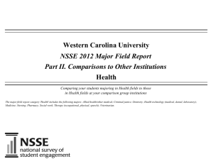 Western Carolina University Health NSSE 2012 Major Field Report