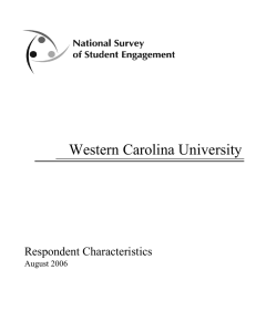 Western Carolina University Respondent Characteristics August 2006