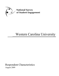 Western Carolina University Respondent Characteristics August 2009