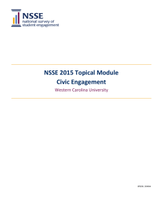 NSSE 2015 Topical Module Civic Engagement Western Carolina University IPEDS: 200004