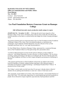 Les Paul Foundation Bestows Generous Grant on Ramapo College