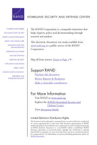 The RAND Corporation is a nonprofit institution that research and analysis.