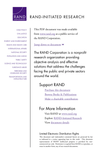 6 RAND-INITIATED RESEARCH The RAND Corporation is a nonproﬁt
