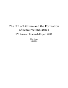 The IPE of Lithium and the Formation of Resource Industries