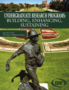 UNDERGRADUATE RESEARCH PROGRAMS: BUILDING, ENHANCING, SUSTAINING