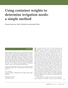 I Using container weights to determine irrigation needs: a simple method