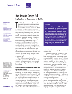 T How Terrorist Groups End Research Brief