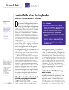 D Florida’s Middle School Reading Coaches Research Brief