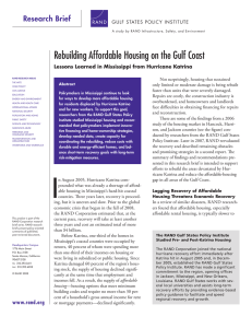 Rebuilding Affordable Housing on the Gulf Coast Research Brief