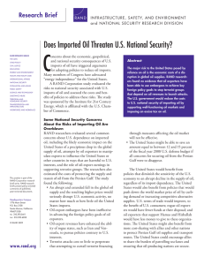 C Does Imported Oil Threaten U.S. National Security? Research Brief