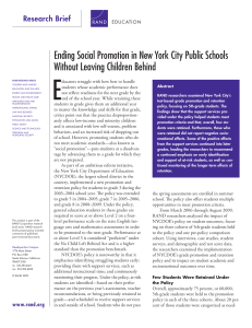 E Ending Social Promotion in New York City Public Schools Research Brief