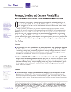 O Coverage, Spending, and Consumer Financial Risk Fact sheet