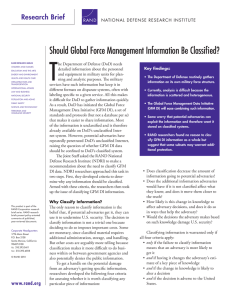 T Should Global Force Management Information Be Classified?