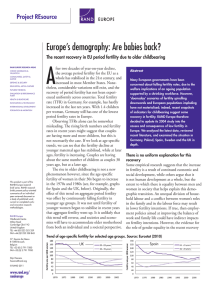 A Europe’s demography: Are babies back? Project REsource