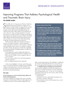 S Improving Programs That Address Psychological Health and Traumatic Brain Injury