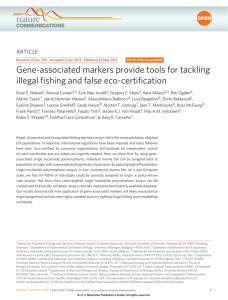 Gene-associated markers provide tools for tackling illegal fishing and false eco-certification ARTICLE