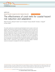 The effectiveness of coral reefs for coastal hazard ARTICLE