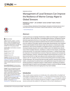Management of Local Stressors Can Improve Global Stressors