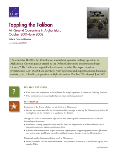 Toppling the Taliban Air-Ground Operations in Afghanistan, October 2001–June 2002