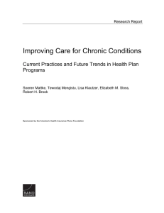 Improving Care for Chronic Conditions Programs Research Report