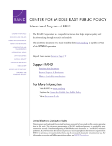 CENTER FOR MIDDLE EAST PUBLIC POLICY International Programs at RAND