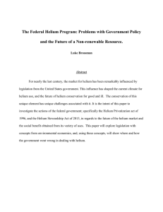 The Federal Helium Program: Problems with Government Policy
