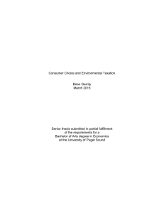 Consumer Choice and Environmental Taxation Brian Gerrity March 2015