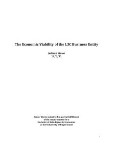 The Economic Viability of the L3C Business Entity  Jackson Simon 12/8/11
