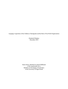 Language Acquisition of the Children of Immigrants and the Role... Elizabeth Whitaker