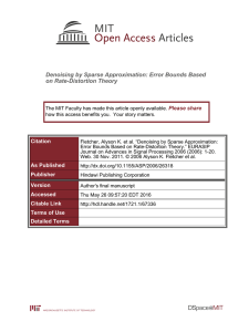 Denoising by Sparse Approximation: Error Bounds Based on Rate-Distortion Theory Please share
