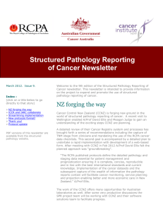 Structured Pathology Reporting of Cancer Newsletter