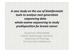 A case study on the use of bioinformatic tools to analyse next generation  sequencing data: whole‐exome sequencing to study 
