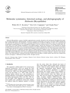 Molecular systematics, historical ecology, and phylogeography of Halimeda (Bryopsidales) Wiebe H.C.F. Kooistra,