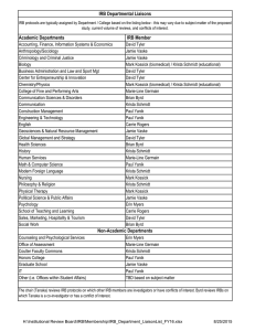 IRB Departmental Liaisons