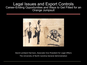 Legal Issues and Export Controls Orange Jumpsuit