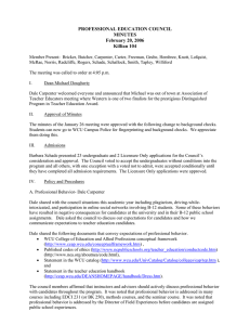 PROFESSIONAL EDUCATION COUNCIL MINUTES February 20, 2006