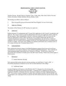 PROFESSIONAL EDUCATION COUNCIL MINUTES March 29, 2007