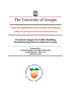 The University of Georgia  Economic Impact of a Utility Building