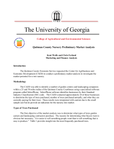 The University of Georgia Quitman County Nursery Preliminary Market Analysis