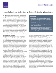 G Using Behavioral Indicators to Detect Potential Violent Acts