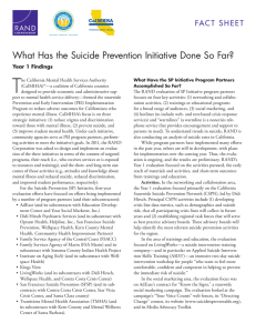 T What Has the Suicide Prevention Initiative Done So Far?