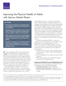 Improving the Physical Health of Adults with Serious Mental Illness