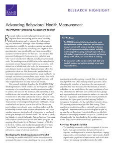 R Advancing Behavioral Health Measurement The PROMIS