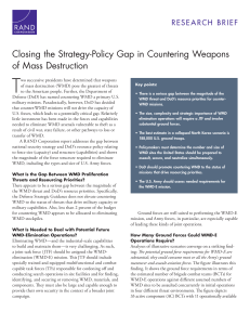 T Closing the Strategy-Policy Gap in Countering Weapons of Mass Destruction