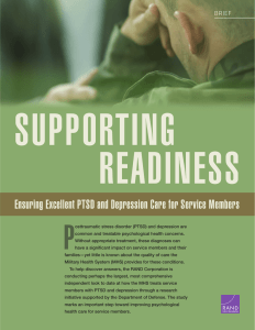 SUPPORTING READINESS P Ensuring Excellent PTSD and Depression Care for Service Members