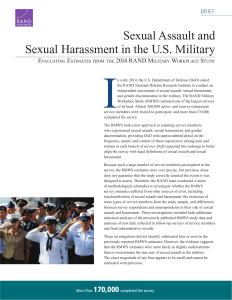 I Sexual Assault and Sexual Harassment in the U.S. Military E