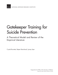 Gatekeeper Training for Suicide Prevention A Theoretical Model and Review of the