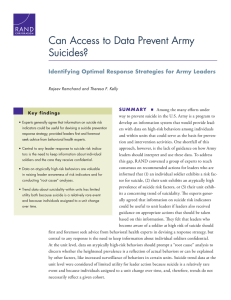 Can Access to Data Prevent Army Suicides?
