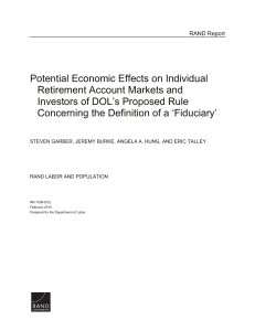 Potential Economic Effects on Individual Retirement Account Markets and