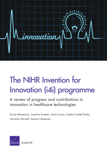 The NIHR Invention for Innovation (i4i) programme innovation in healthcare technologies